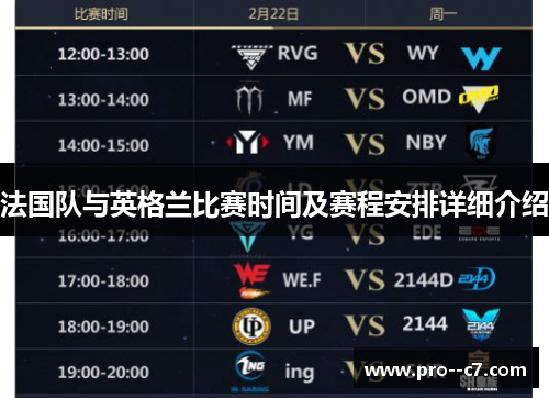 法国队与英格兰比赛时间及赛程安排详细介绍 法国队与英格兰比赛时间及赛程安排详细介绍
